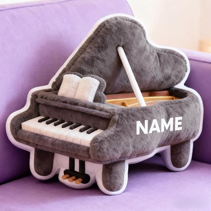 Personalized Piano Shaped Pillow, Custom Name Plush Stuffed Pillows, Suitable for Beds, Sofas, Bedrooms, Living Rooms Custom Decorative Cushion Gifts for Birthday and Anniversary