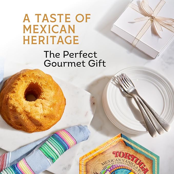 TORTUGA Caribbean Mexican Vanilla Rum Cake - 4 oz Caribbean Rum Cake - The Perfect Premium Gourmet Gift for Stocking Stuffers, Gift Baskets, and Christmas Gifts - Great Snack Cakes for Delivery
