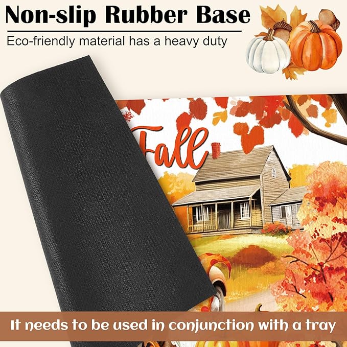 Nuanchu 12 Pcs Seasonal Door Mat Interchangeable Doormat Inserts Entrance Welcome Mats 22 x 10 Inches Non Slip Mats Gifts for Front Door Christmas Thanksgiving Decoration (No Frame)(Truck)