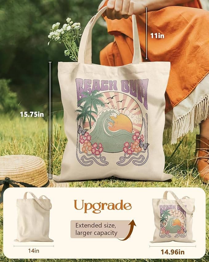 Miss Adola Aesthetic Tote Bag for Girls - with Magnetic Buckle and Zipper Inner Pocket for Women Lady Canvas Cotton Tote Bag