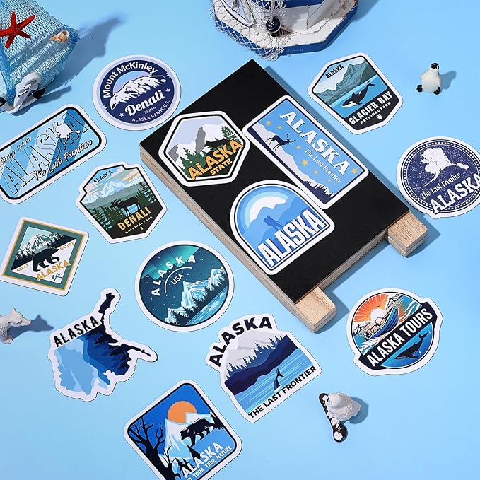 Konohan 30 Pcs Alaska Souvenirs Gifts Alaska Magnet for Refrigerator City Magnetic Refrigerator Stickers for Home Decoration
