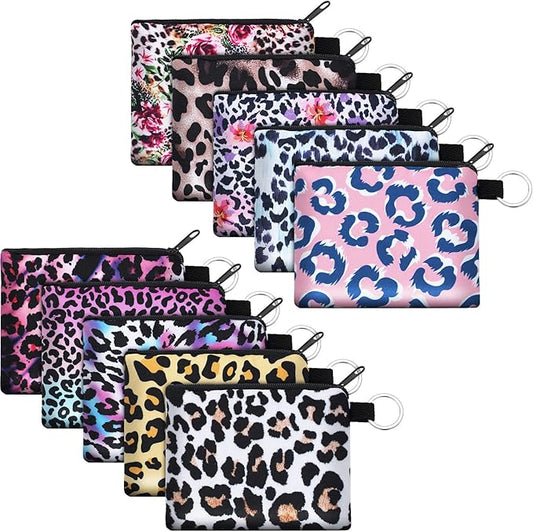 10 Pieces Small Coin Purse Boho Change Purse Pouch Mini Wallet Coin Bag with Zipper Exquisite Present for Women Girls on Valentine's Day