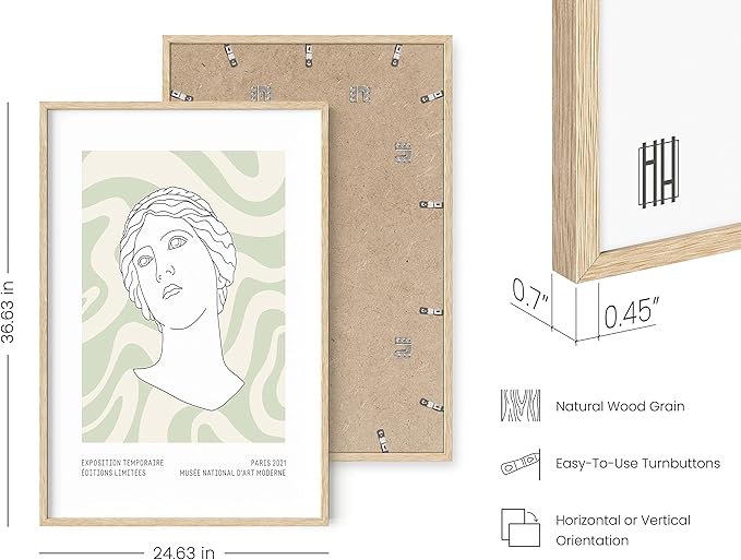 HAUS AND HUES Green Posters For Room Aesthetic, Green Room Décor, Cute Danish Pastel Sage Geometric Print (24" x 36" Framed Beige)
