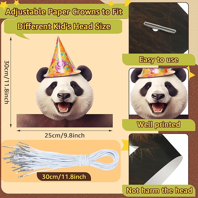 24 Pcs Party Hats for Kids Paper Headbands Crown for Boys Girls, Birthday Party Decoration Favors