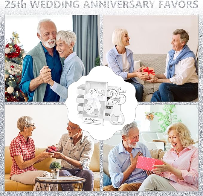 50 PCS 25th Birthday Party Favors for Guests,25th Wedding Party Favors Bottle Openers,Wedding Beer Bottle Openers for Bridal Shower