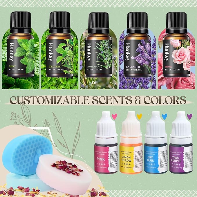 Jcoos Soap Making Kit, DIY Soap Making Kit for Adults, Kids - Shea Butter Glycerin Melt and Pour Base, Molds, Dye, Fragrances, Dried Flowers, DIY Craft for Kids Beginners Girls, Gift Boxes for Women