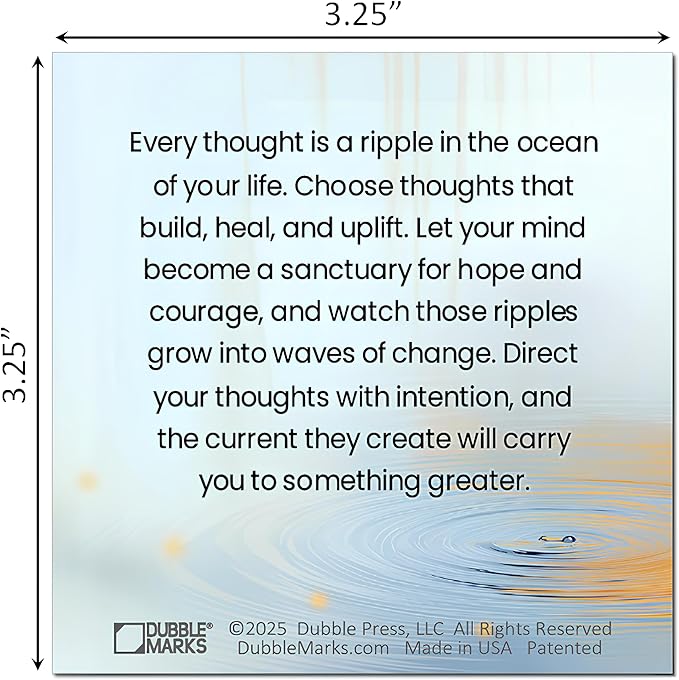 Bookmarks – Set of 2 | Meditate On Good Thoughts | Motivational Line-Marking Bookmark for Readers | Inspiring Gift for Book Lovers, Teachers, Men, Women & Teens | Patented, Made in USA