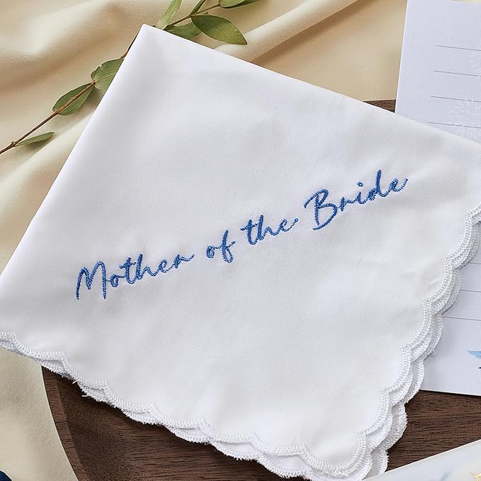 Truliva Wedding Gifts: Mother & Father of the Bride Handkerchiefs, Something Blue