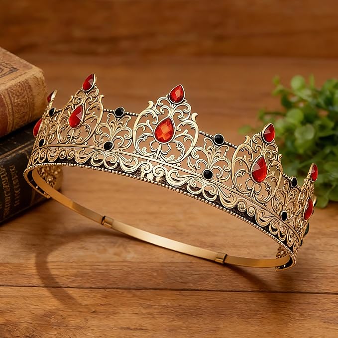 King Crown & Birthday Sash for Birthday Prom Party, Prom Decoration Gifts for Men, Costume Wedding Halloween