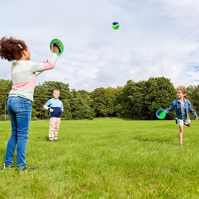 Kids Toys - Outdoor Games for Kids, Toss and Catch Ball Set with 6 Paddles 3 Balls, Gifts for 3 4 5 6 7 8+ Year Old Boys Girls Christmas Birthday, Perfect for Backyard, Parties, Camping, Family