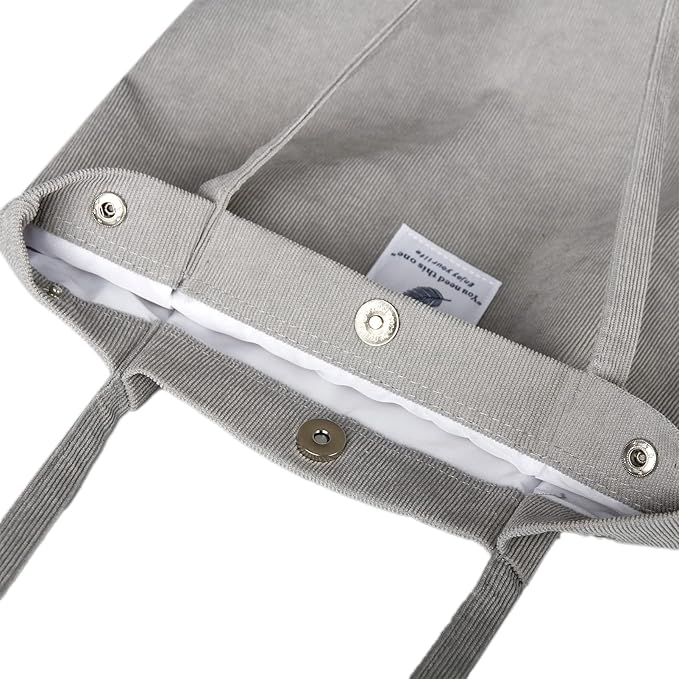 Corduroy Tote Bag Cute Tote Bags for Women Shoulder Bag with Inner Pocket for Work Beach Travel and Shopping Grocery