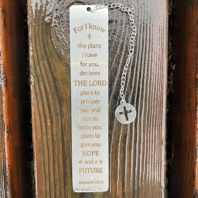 Christian Bookmark Gifts for Women Girls Boys, Inspirational Religious Book Mark Markers Faith (for I Know The Plans I Have)