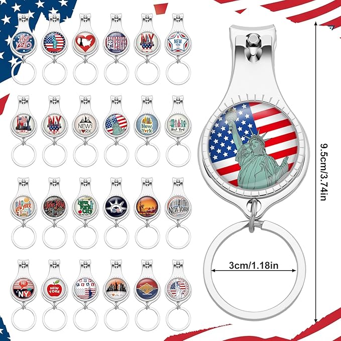 24 Set New York Keychain Souvenirs and Gifts Bulk Includes New York Keychains Bottle Openers Nail Clipper Gifts