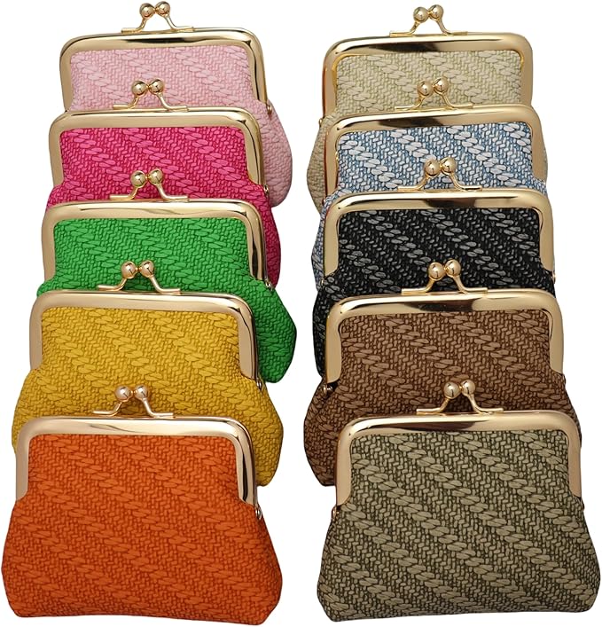 Coin Purse Vintage Bag Lock Wallet Buckle Kiss Lock change purse change holder wallet coin Leather coin wallet(A green)