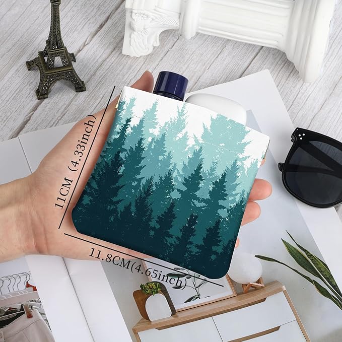 2Pcs PU Leather Small Squeeze Coin Purse Pouch Mini coin Bag Unique And Cute Wallet Cosmetic Bags Change Bag For Women Girls Men （Green Forest L