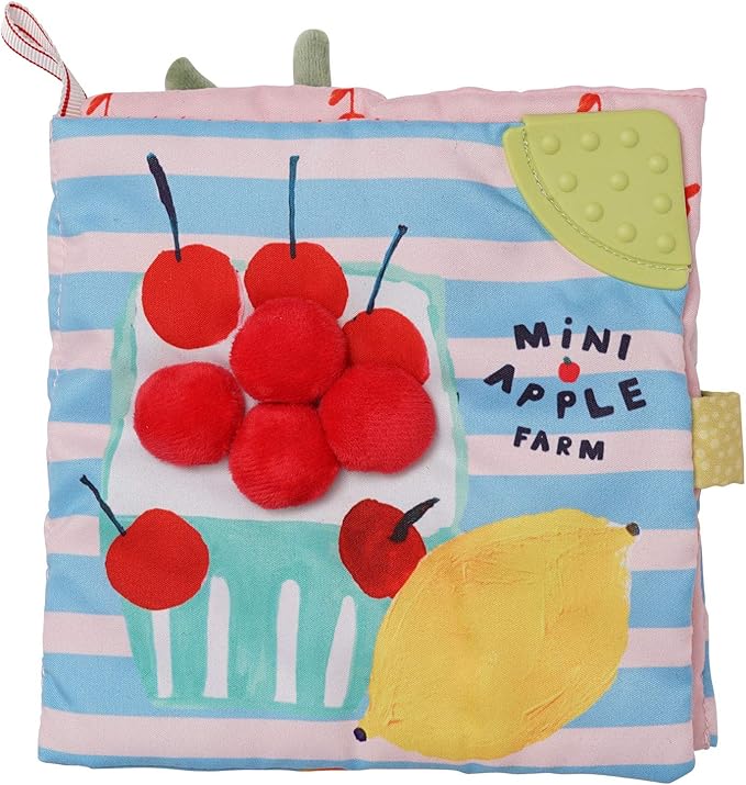 Manhattan Toy Mini-Apple Farm Soft Activity Crinkle Book for Baby & Toddler with Discovery Mirror and Textured Teether