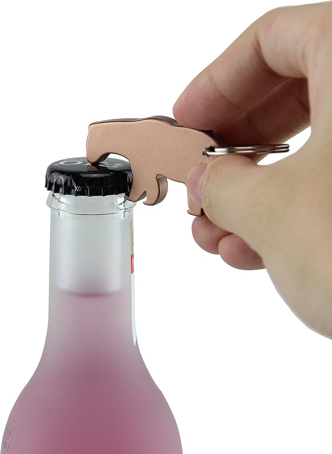 Swatom Bear Aluminum Alloy Beer Bottle Opener Keychain Key Tag Chain Ring Accessories