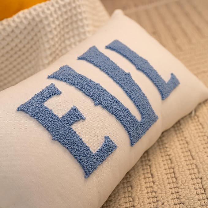 Custom Monogram Pillow - Personalized Embroidered Pillow - Customized Letter Monogrammed Pillows - Customized Pillow Gift for Couple - Home Decorations Gift - House Warming Gifts New Home