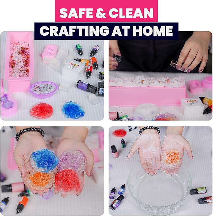 Diyaura Soap Making Kit for Adults & Kids – DIY Animal-Themed Craft with Shea Butter Soap & Glycerin Base, Molds, Scents, Dyes & Tools – Beginner-Friendly Creative Family Activity & Gift