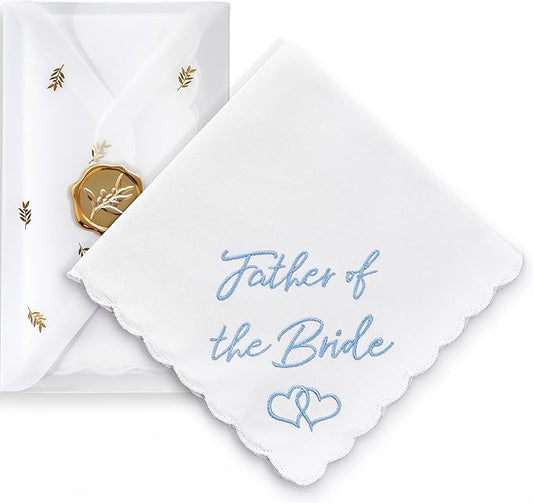 W&F GIFT Handkerchief - 12" x 12" - Something Blue for Bride on Wedding Day - Fun Gift