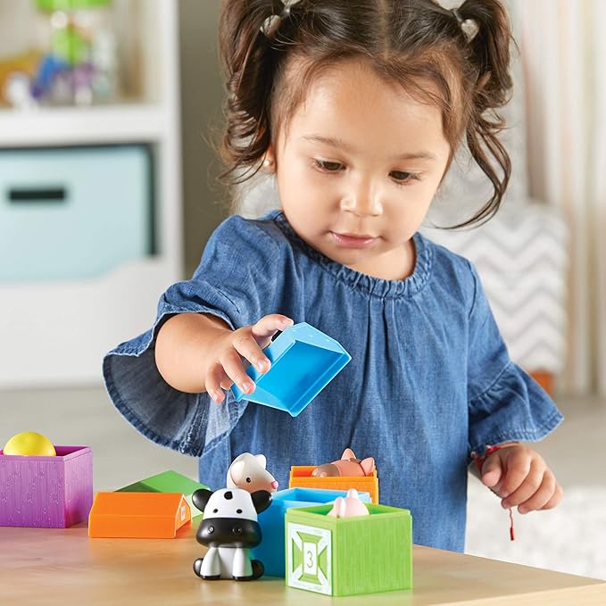 Learning Resources Peekaboo Learning Farm - 10 Pieces, Ages 18+ Months Toddler Learning Toys, Counting and Sorting Toys, Farm Animals Toys,Stocking Stuffers