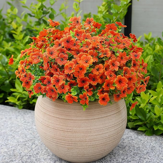 alyptus Artificial Mums for Outdoors – 12 Bundles UV Resistant Fall Flowers, Faux Outdoor Flowers & Fake Mums for Spring Summer Decor, Christmas Decorations