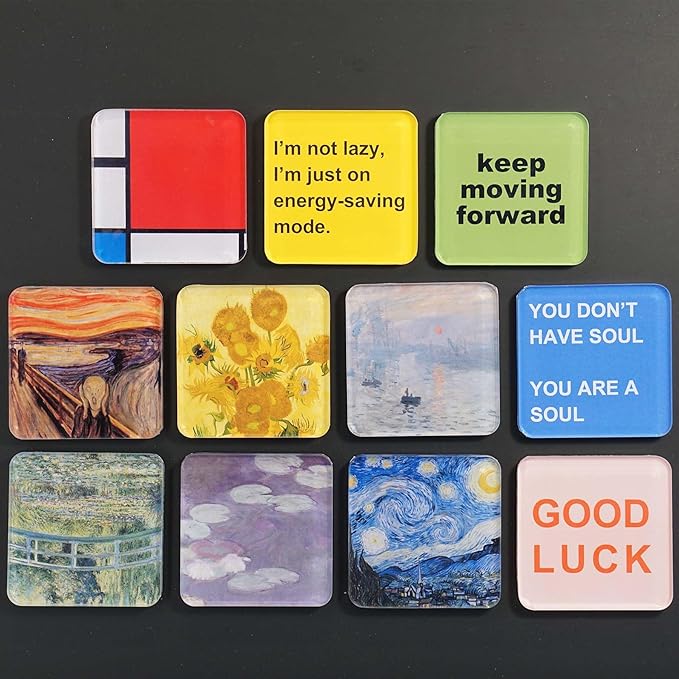 60 Pcs DIY Fridge Magnet Craft Set Acrylic Square Decorative Refrigerator Magnet with Adhesive Backing Ferrite Magnets for Office,Classroom,Cabinets,Kitchen(2 Inch,216 Piece)