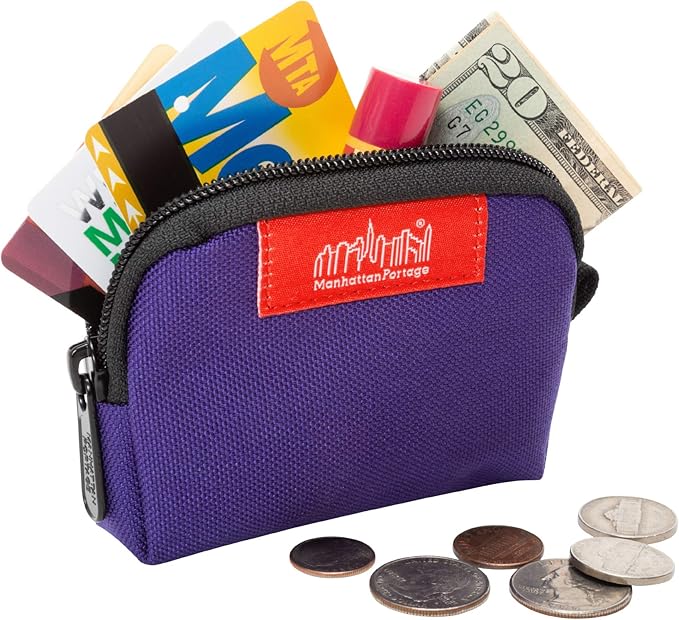 Manhattan Portage Coin Purse With Zipper Closure Pouch Eclectic Colors Credit Card ID Card Jewelry Keys Water Resistant Gift 1000D CORDURA® Everyday Carry