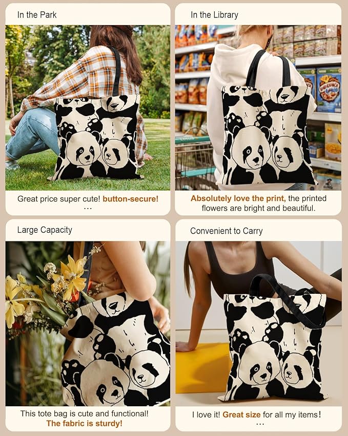 Miss Adola Aesthetic Tote Bag for Girls - with Magnetic Buckle and Zipper Inner Pocket for Women Lady Canvas Cotton Tote Bag