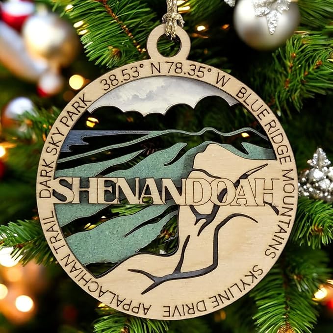Shenandoah National Park Souvenir - Blue Ridge Mountains Christmas Ornament - 3" Laser Cut Wood