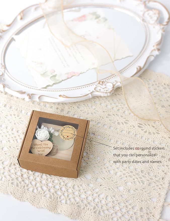 100 Piece Set of Wooden Tealight Candle Holders for Wedding Favors, Bridal Shower, Baby Shower Favors for Guests, Candle Favors for Guests. (Pack of 100)