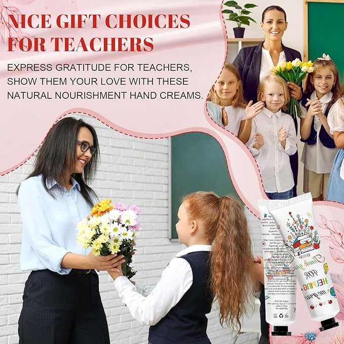 50 Pcs Hand Cream Gifts Bulk Teacher Appreciation Gifts Include Organza Bags Thank You Tags Inspirational for Women Girls Travel, Party Moisturizing Hand Lotion Gift