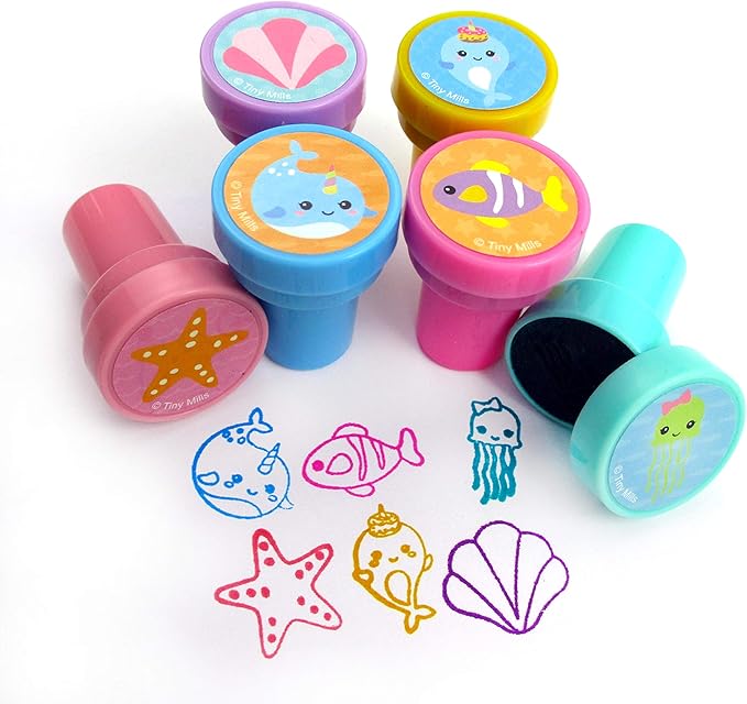 TINYMILLS 24 Pcs Narwhal Stampers for Kids