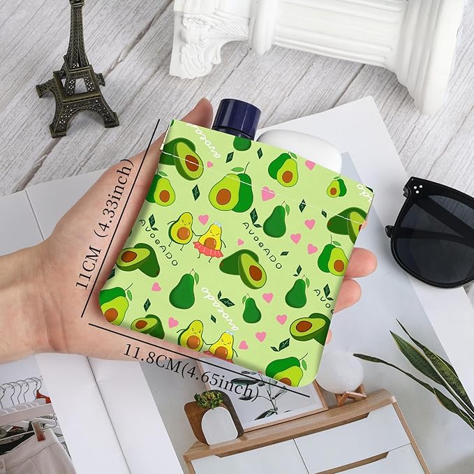2Pcs PU Leather Small Squeeze Coin Purse Pouch Mini coin Bag Unique And Cute Wallet Cosmetic Bags Change Bag For Women Girls Men Owl and Avocado