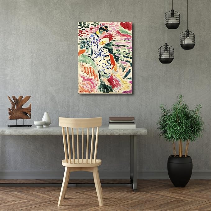 Wieco Art Canvas Prints Wall Art Woman Beside the Water 1905 by Henri Mattise Abstract Colorful Art Matisse Posters Canvas Prints for Wall and Home Office Decorations