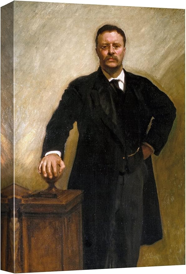 wall26 Canvas Print Wall Art Portrait of President Theodore Roosevelt People Pop Culture Historical Realism Famous Closeup Multicolor Classical for Living Room, Bedroom, Office - 12"x18"
