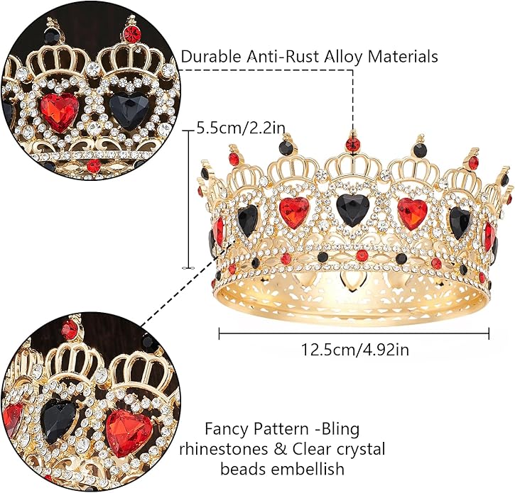 Queen Crown Rhinestone Wedding Crowns and Tiaras for Women Costume Party Hair Accessories Princess Birthday Crown Crystal Bridal Crowns