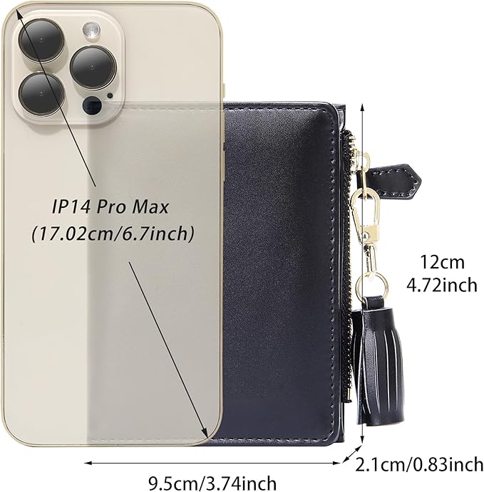 GEEAD Small Wallets for Women Bifold Slim Coin Purse Zipper ID Card Holder