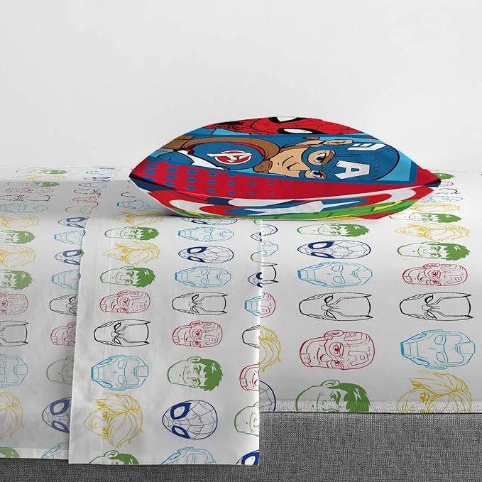 Jay Franco Marvel Super Hero Adventures Double Team 4 Piece Toddler Bed Set Super Soft Microfiber Bed Set-Bedding Features Captain America,Spiderman, Iron Man & Black Panther Official Marvel Product
