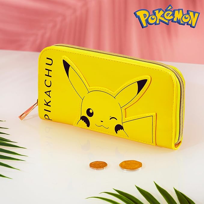 Pokemon Purses for Women Teenagers Girls - Large Ladies Purse with Card Slots Zipped Coin Pouch Travel - Gifts for Her