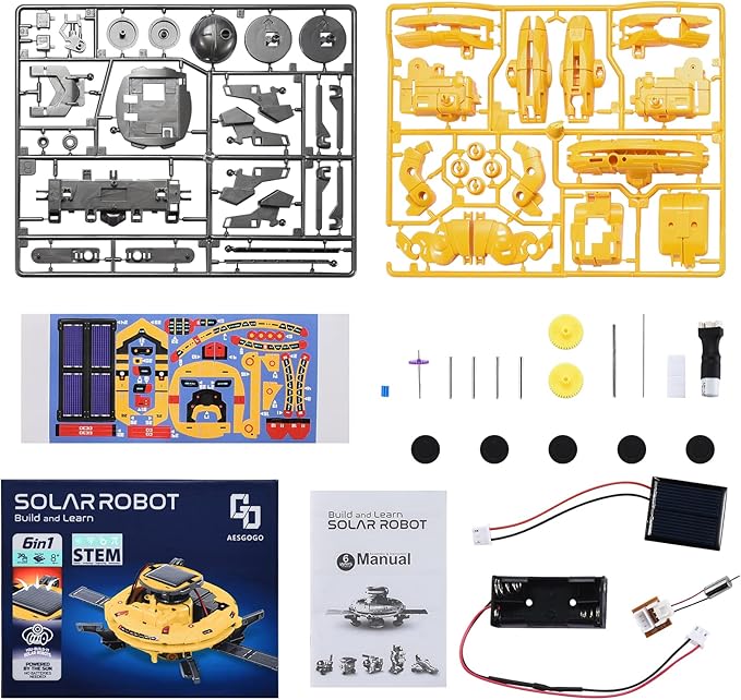 AESGOGO STEM Projects for Kids Age 8-12, Science Kits for Boys, Solar Robot Space Toy Building Kits, Christmas Birthday Gifts for 8 9 10 11 12-14 Year Old Boys Girls Teens.