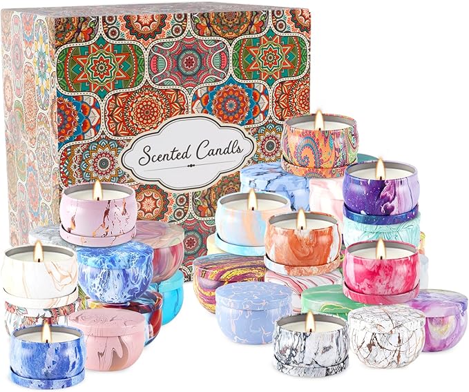 36 Pack Scented Candles Gift Set for Woman, Jar Candle, 2.5 oz Soy Wax Tin Candle-Ideal Gift for Travel Home Décor