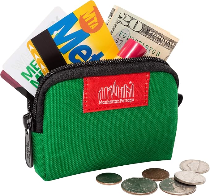 Manhattan Portage Coin Purse With Zipper Closure Pouch Eclectic Colors Credit Card ID Card Jewelry Keys Water Resistant Gift 1000D CORDURA® Everyday Carry