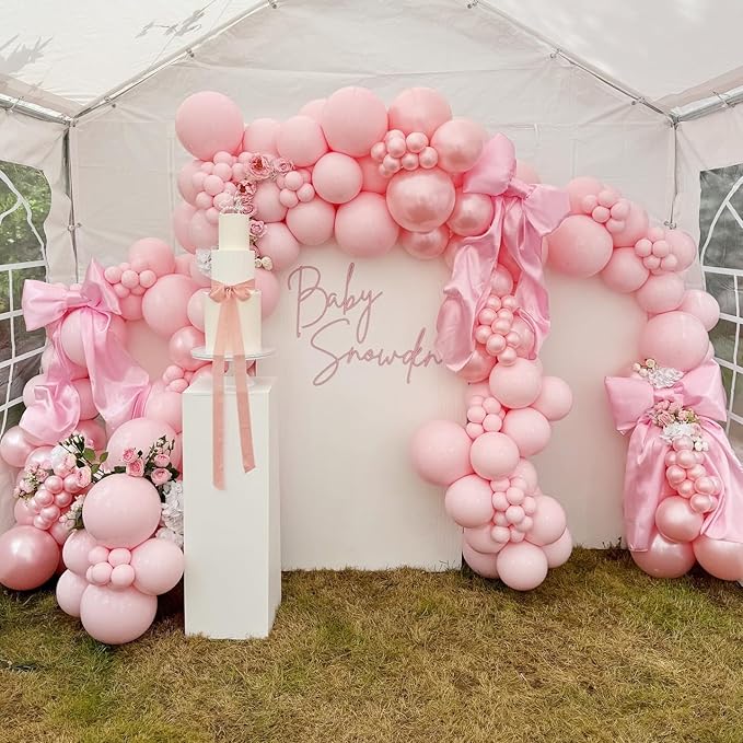 Bezente Pastel Pink Latex Party Balloons - 30 Pack 18 inch Large Thick Big Round Pink Balloons for Birthday Wedding Bridal Shower Gender Reveal Anniversary Party Decorations