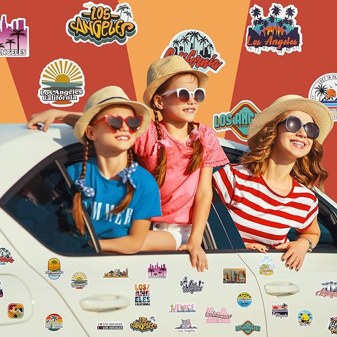 Konohan 30 Pcs Los Angeles Souvenirs Gifts Los Angeles Magnet for Refrigerator City Magnetic Fridge Stickers for Home Decoration