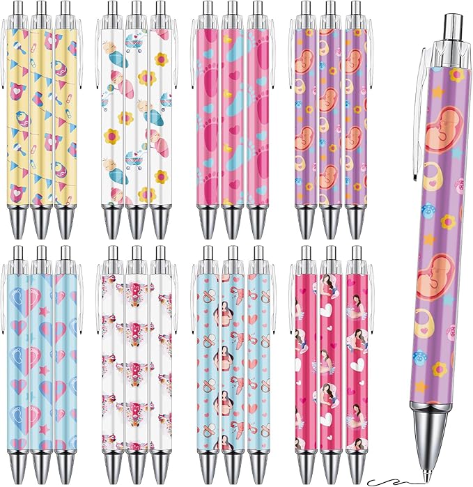 Labor and Delivery Nurse Pens Gifts 24 Pcs NICU Ballpoint Pen Set L&d Retractable Smooth Writing Ballpoint Pen Nurse OBGYN Appreciation Gift for Medical Assistants Teacher Doctor Supplies
