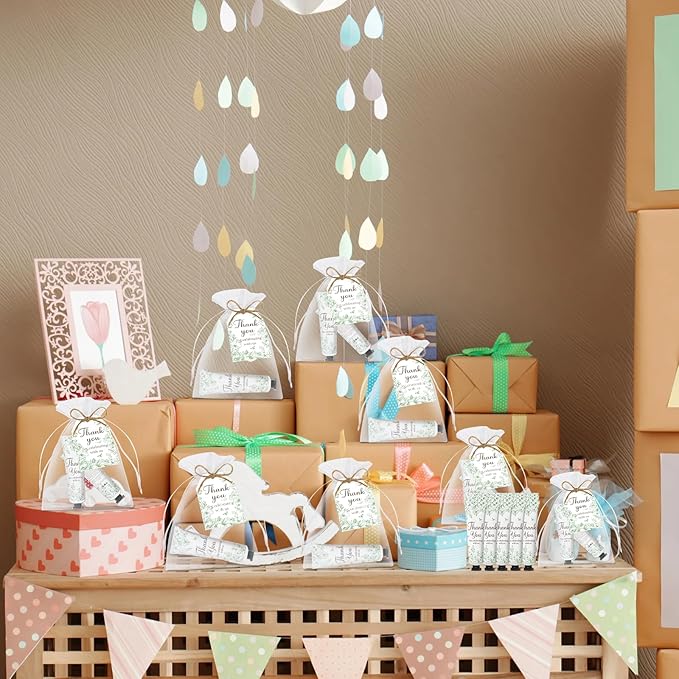 50 Sets Baby Shower Hand Cream Gift Set, Hand Cream Bulk Bridal Shower Favors for Guests with Thank You Card and Organza Gift Bags, Thank You Gifts Hand Lotion for Women