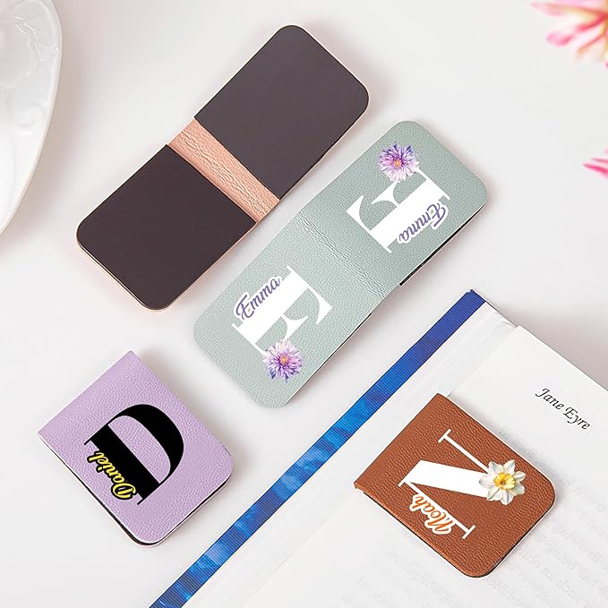 callie Personalized Magnetic Bookmark Clip - Custom Name & Birth Flower, Magnet Book Marks for Reading, Gifts for Book Lovers Women Men