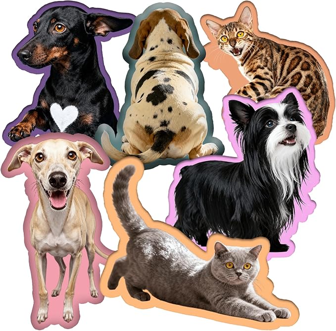 Custom Pillow - Personalized Face Pillow with Picture for Pet Dog Cat - Customized Stuffed Animal Photo Pillows Fathers Day Memorial Gifts - Double Sided Print, 11 Sizes (12 inch)