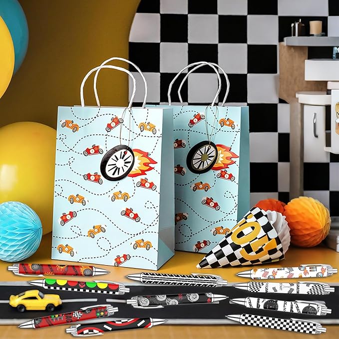 Racing Car Ballpoint Pens Set – Speed-Inspired Writing Pens with Smooth Black Ink – Fun Race Car Theme for Students, Car Lovers,Everyday Writing – School,Office, Party Favors, and Gift Ideas, 10 Pack